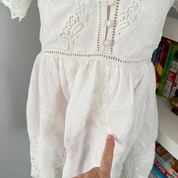Spell White Embroidered Lace Mini Dress Medium - Picture 9 of 16